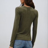 Ribbed Crew Neck Long Sleeve