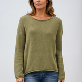 Boxy Waffle Knit Sweater