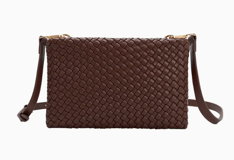 Daisy Woven Crossbody Bag Espresso