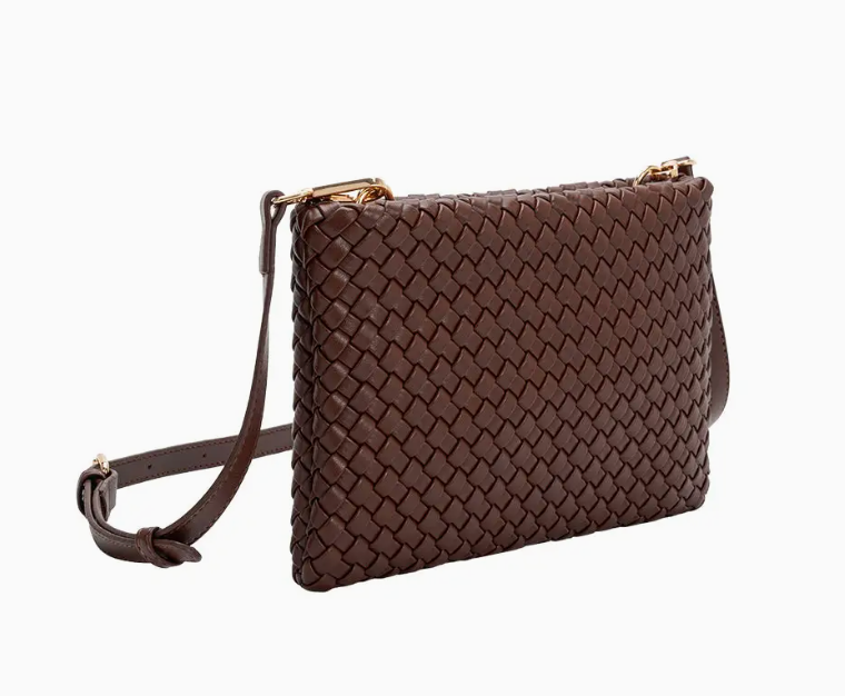 Daisy Woven Crossbody Bag Espresso