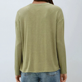 Hacci Long Sleeve Henley Top Sage