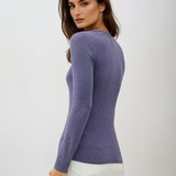 Scoop Neck Long Sleeve Skipper Blue