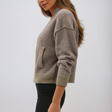 Soft Zip Up Cardigan Brown