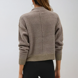 Soft Zip Up Cardigan Brown