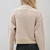 Soft Zip Up Cardigan Taupe