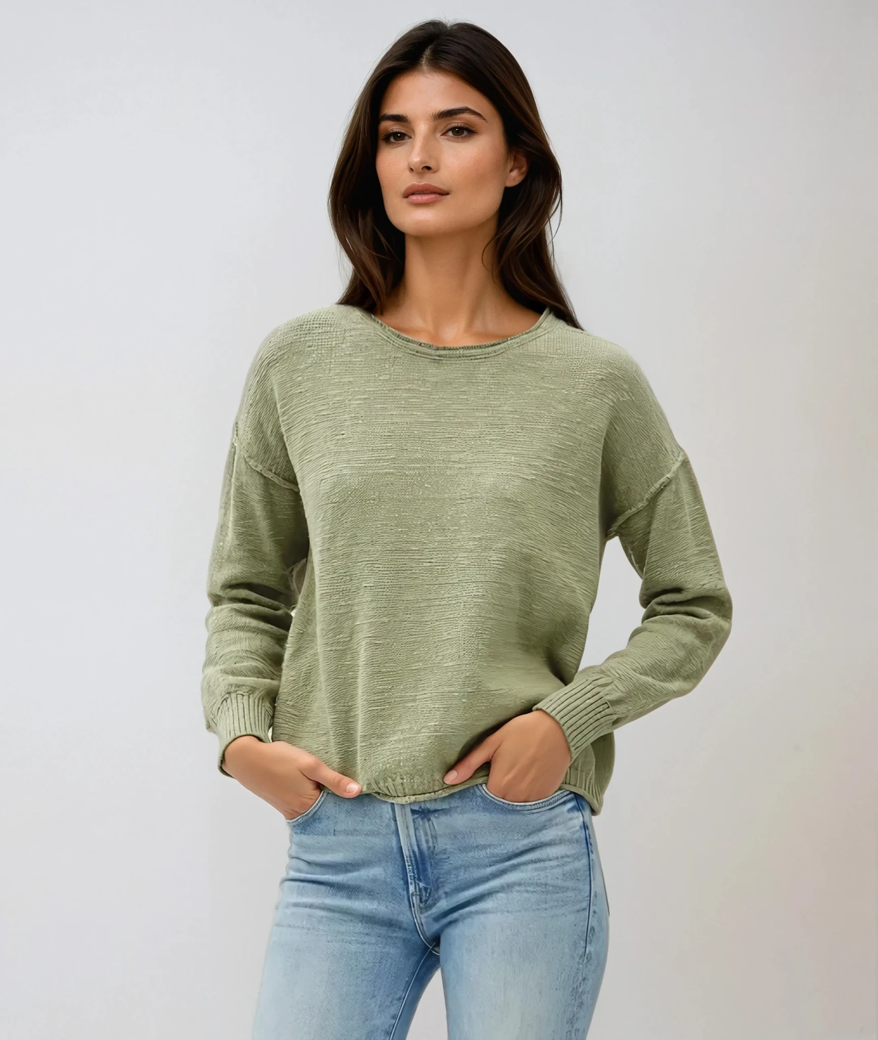 Inside Out Pullover Sweater Sage