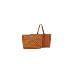 Brown tote bag on a white background