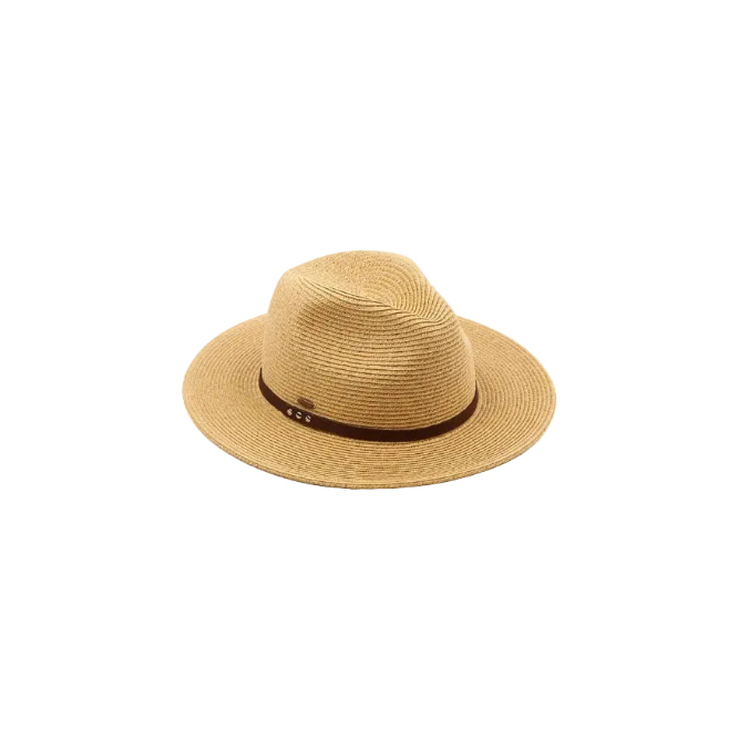 Hana Panama sun hat with suede band trim, lightweight straw design, wide brim for sun protection, stylish accessories hat.