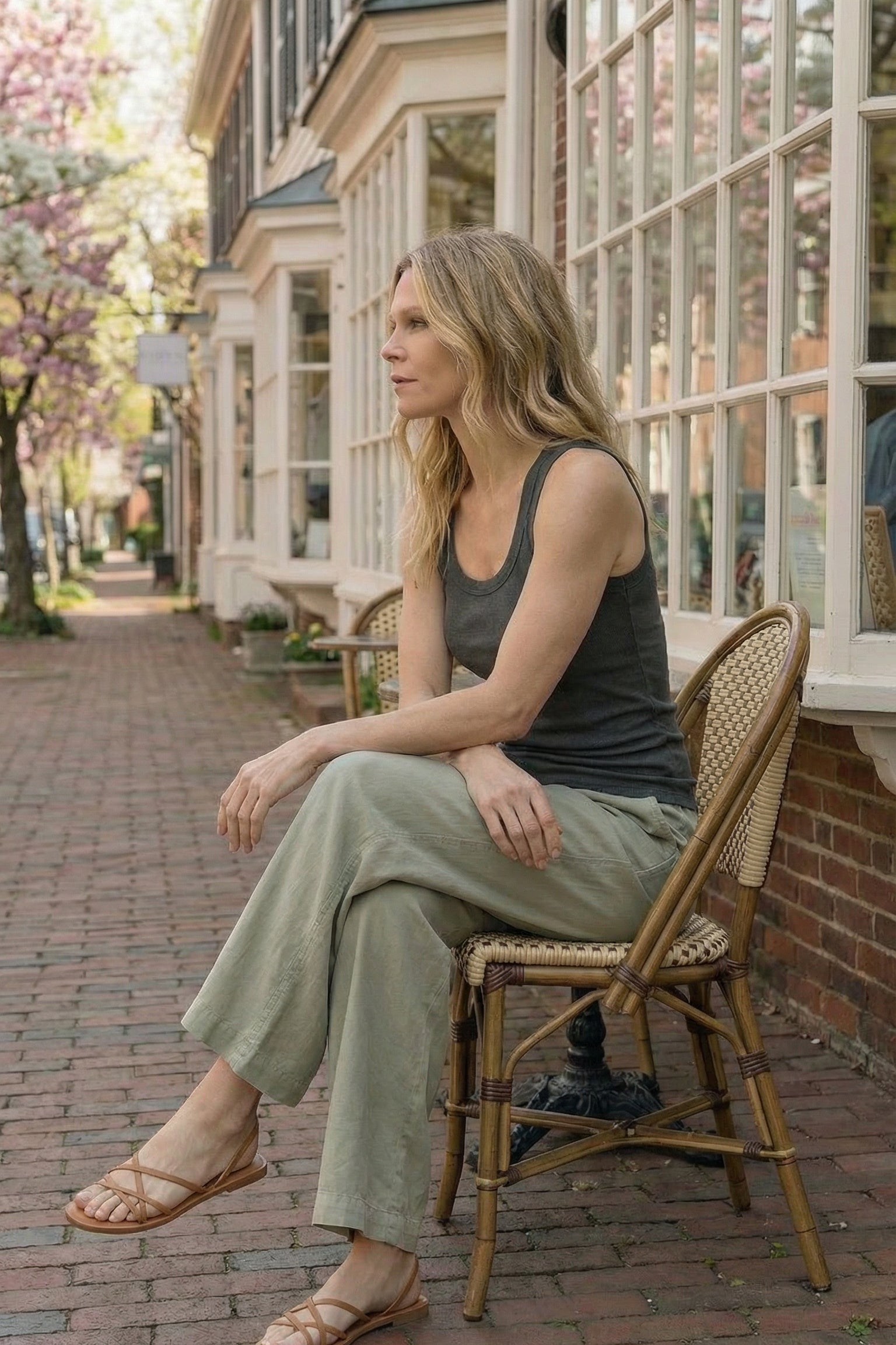 Tencel Wide Leg Pants Earth Grey