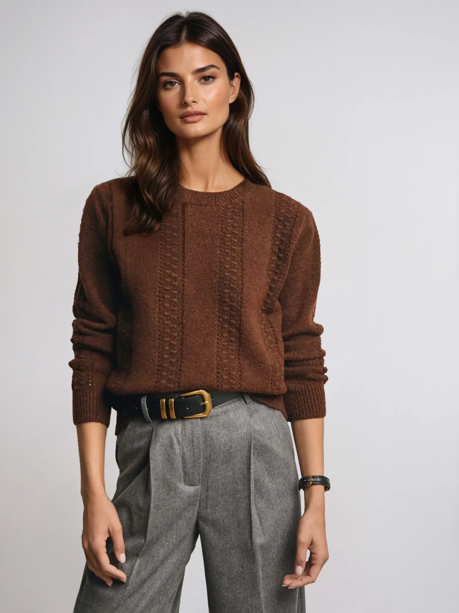 Textured Cable Stitch Pullover