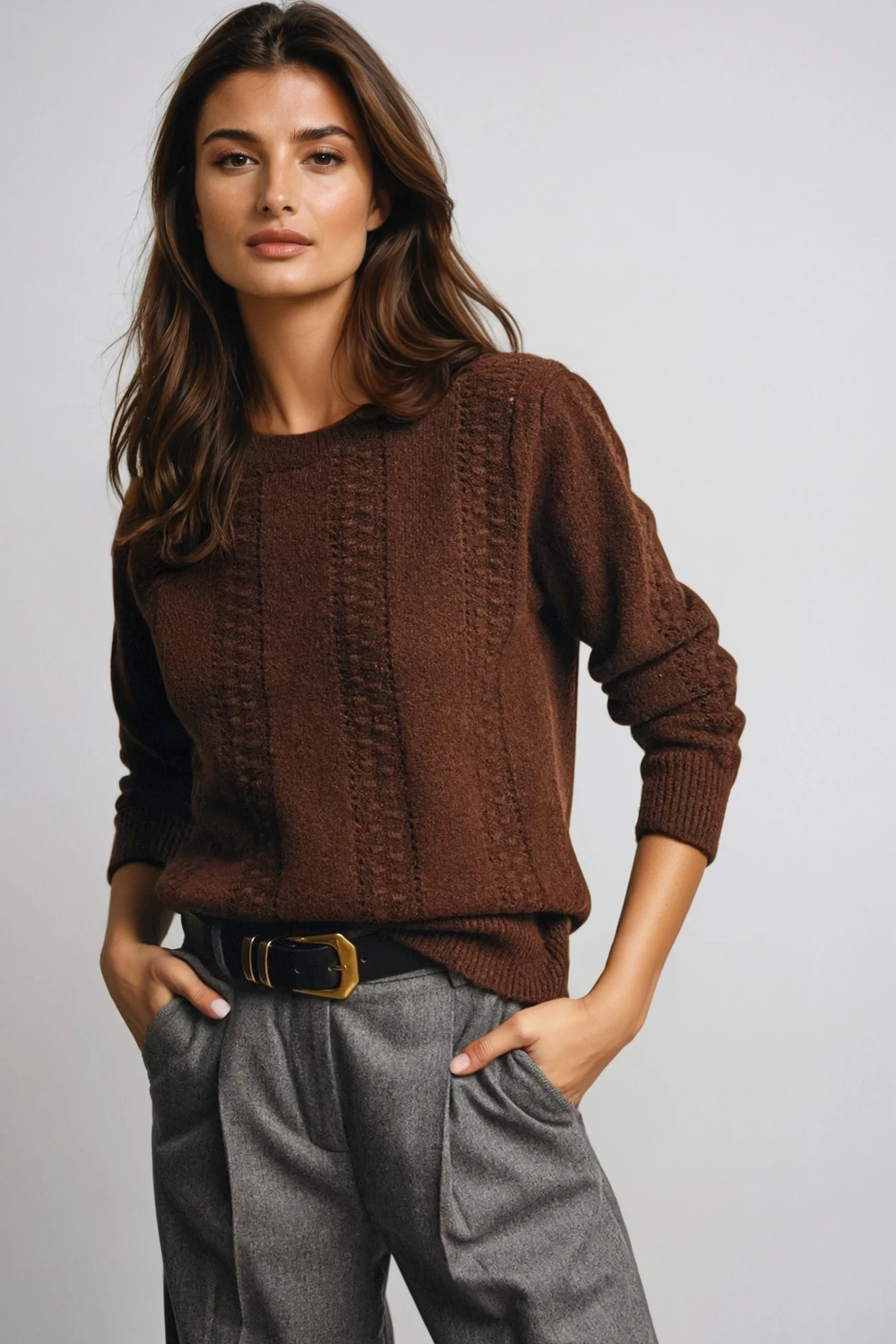 Textured Cable Stitch Pullover