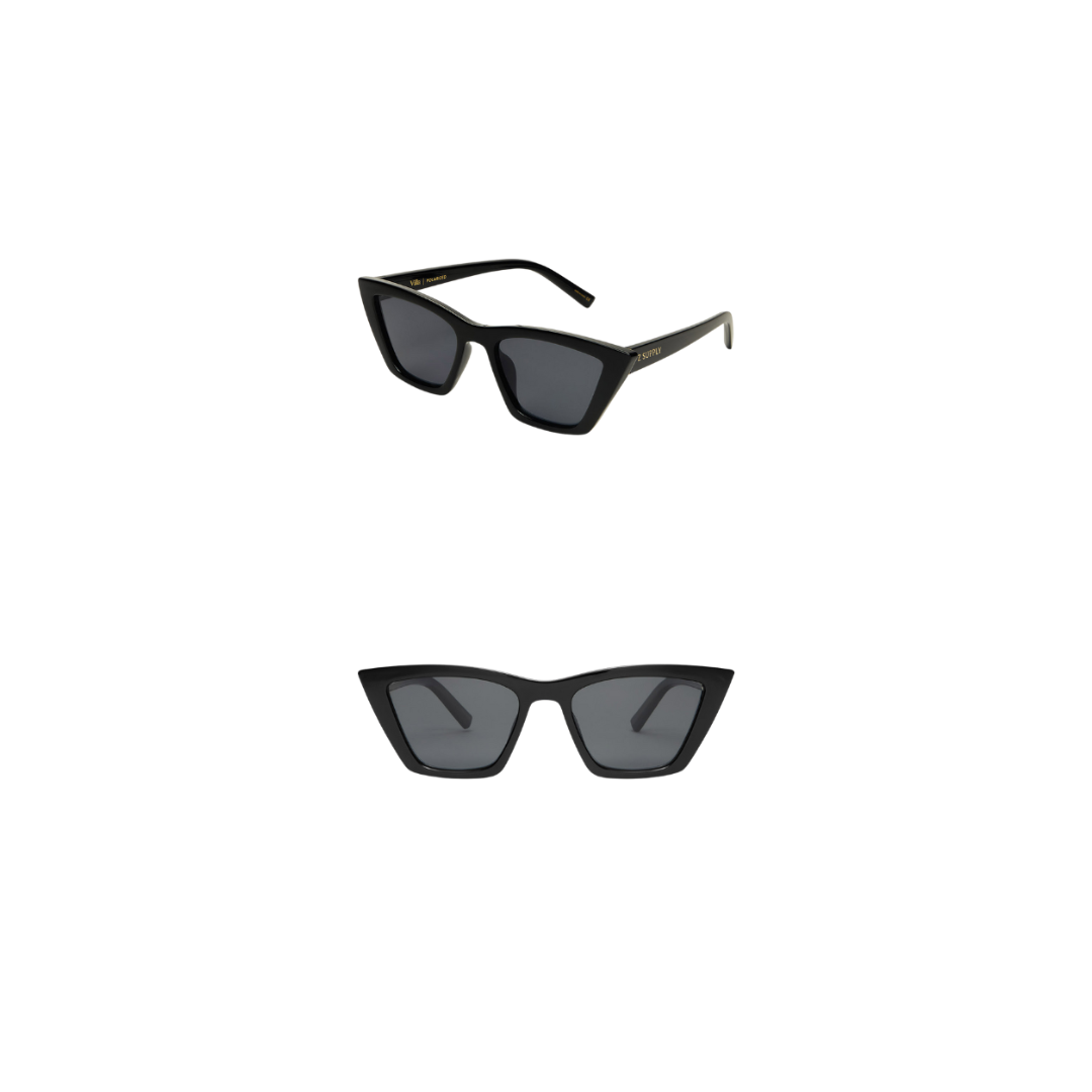 Black sunglasses on a white background