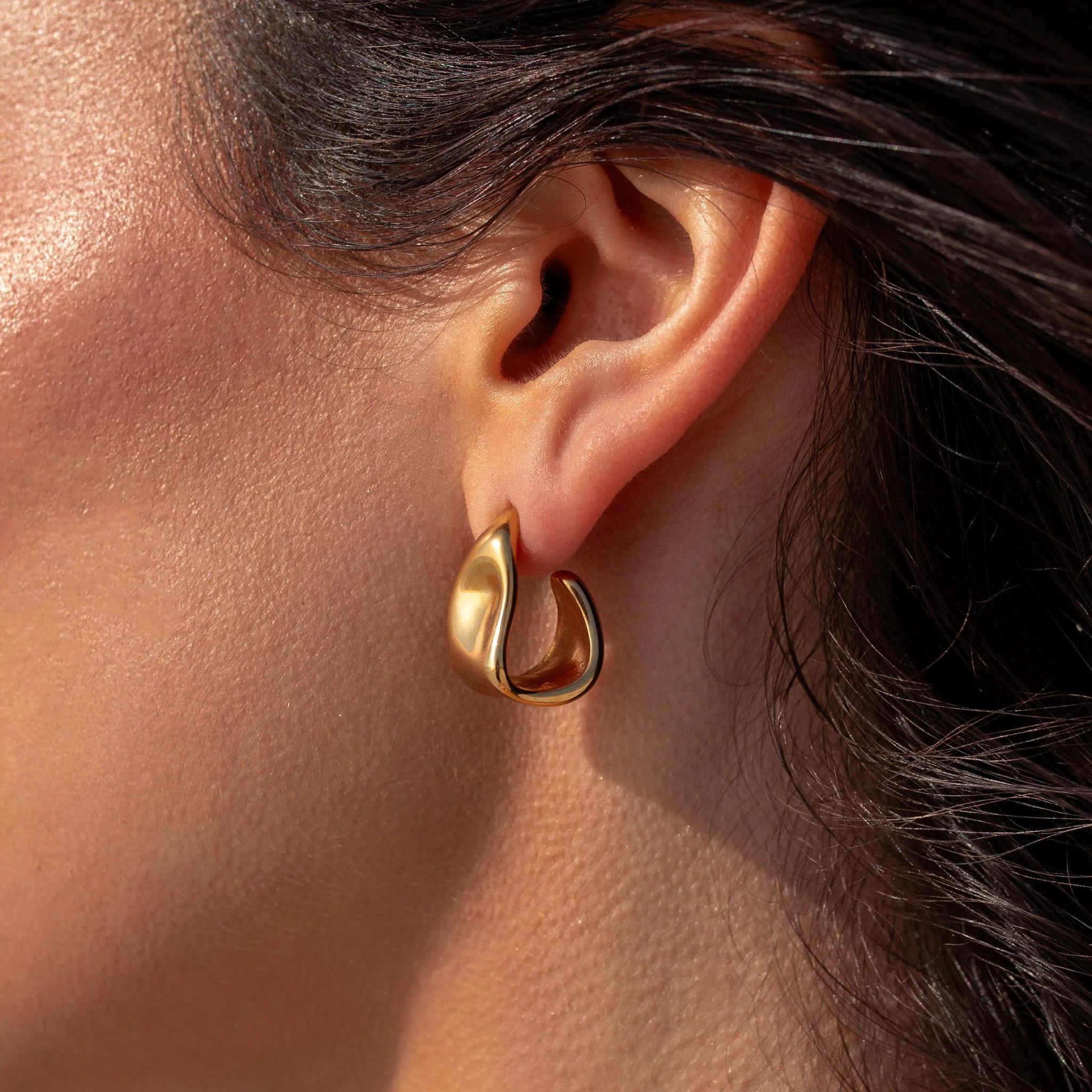 Gold Vespera earrings by ALCO, stylish jewelry accessories featuring elegant gold-tone design and intricate craftsmanship.
