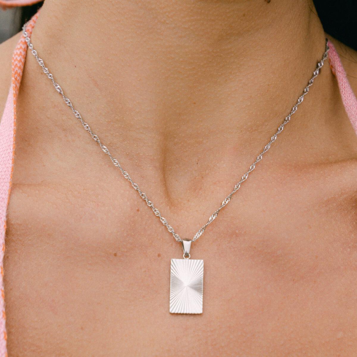 Silver 30A Necklace by ALCO featuring a sleek chain design, perfect for elegant jewelry styling.