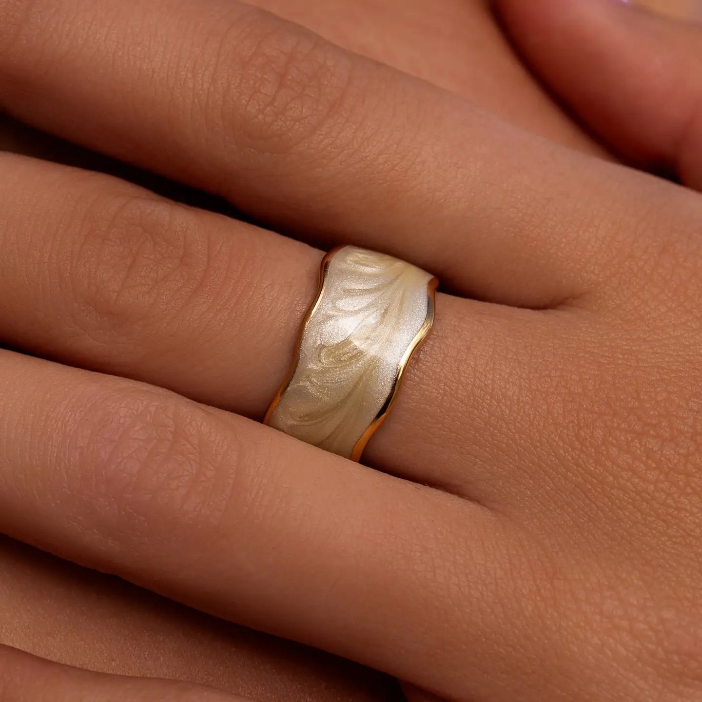 Gold Renewal Ring by ALCO, stylish jewelry accessory featuring a sleek, polished gold ring design.