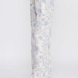 Allie Rose floral linen pants with a relaxed fit, featuring a vibrant floral pattern and lightweight fabric for casual wear.