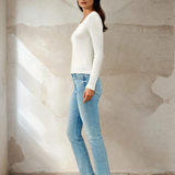 Basic Scoop Neck Long Sleeve Ivory