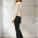 Basic Scoop Neck Long Sleeve Oatmeal