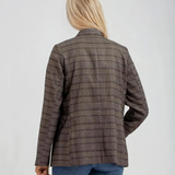 Plaid Collared Blazer Charcoal