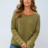 Boxy Waffle Knit Sweater