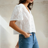 Broderie Short Sleeve Blouse