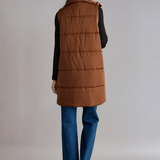 Long Puffer Vest Brown