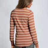 Stacy Top Brown White Stripe
