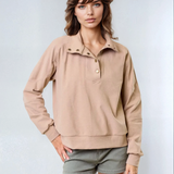 Brushed Knit Mock Neck Sweatshirt