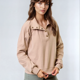 Brushed Knit Mock Neck Sweatshirt