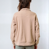 Brushed Knit Mock Neck Sweatshirt