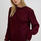 Cable Pointelle Sweater Top