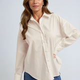 Oversized Button Down Poplin Shirt