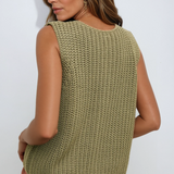 Button Front Sweater Tank