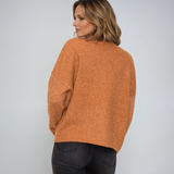 Crew Neck Button Down Cardigan Camel