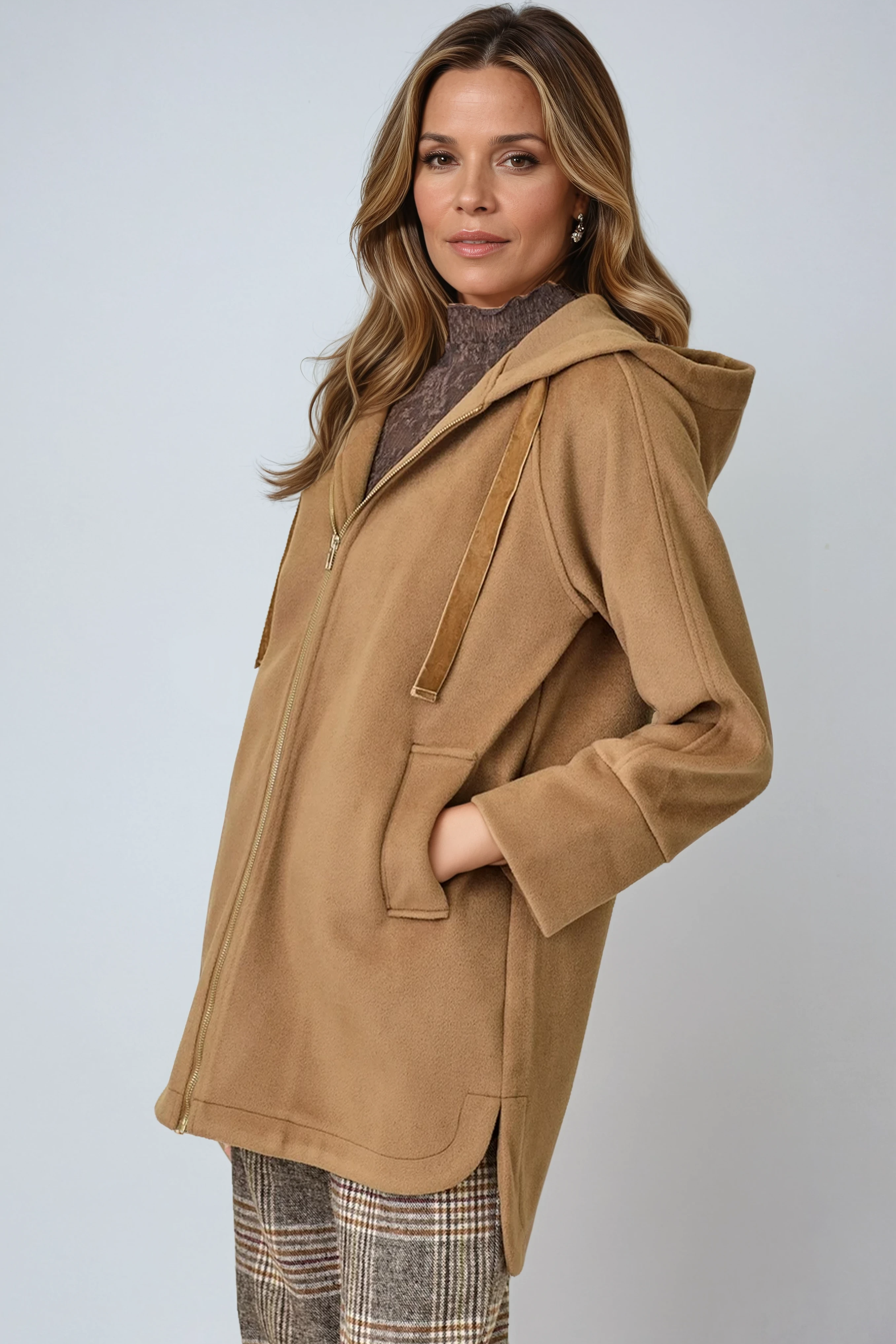 Hoodie Zip Up Coat