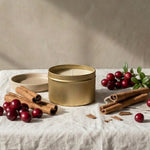 Mini cranberry spice candle by graced, a home fragrance candle with a warm, festive scent and decorative wax appearance.