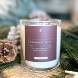 Mini Cranberry Spice candle from graced home fragrance collection, featuring a festive red wax and a cozy, aromatic scent.