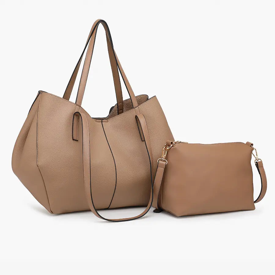 Celeste Distressed Hobo Bag w/ Dual Handles Tan