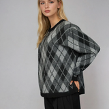 Argyle Pattern Crew Neck Sweater