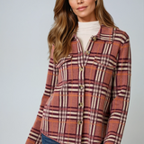 Check Patterned Sweater Jacket Berry
