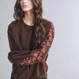 Pullover Embroidered Sleeve Sweater