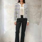 Chunky Knit Striped Open Cardigan