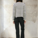 Chunky Knit Striped Open Cardigan