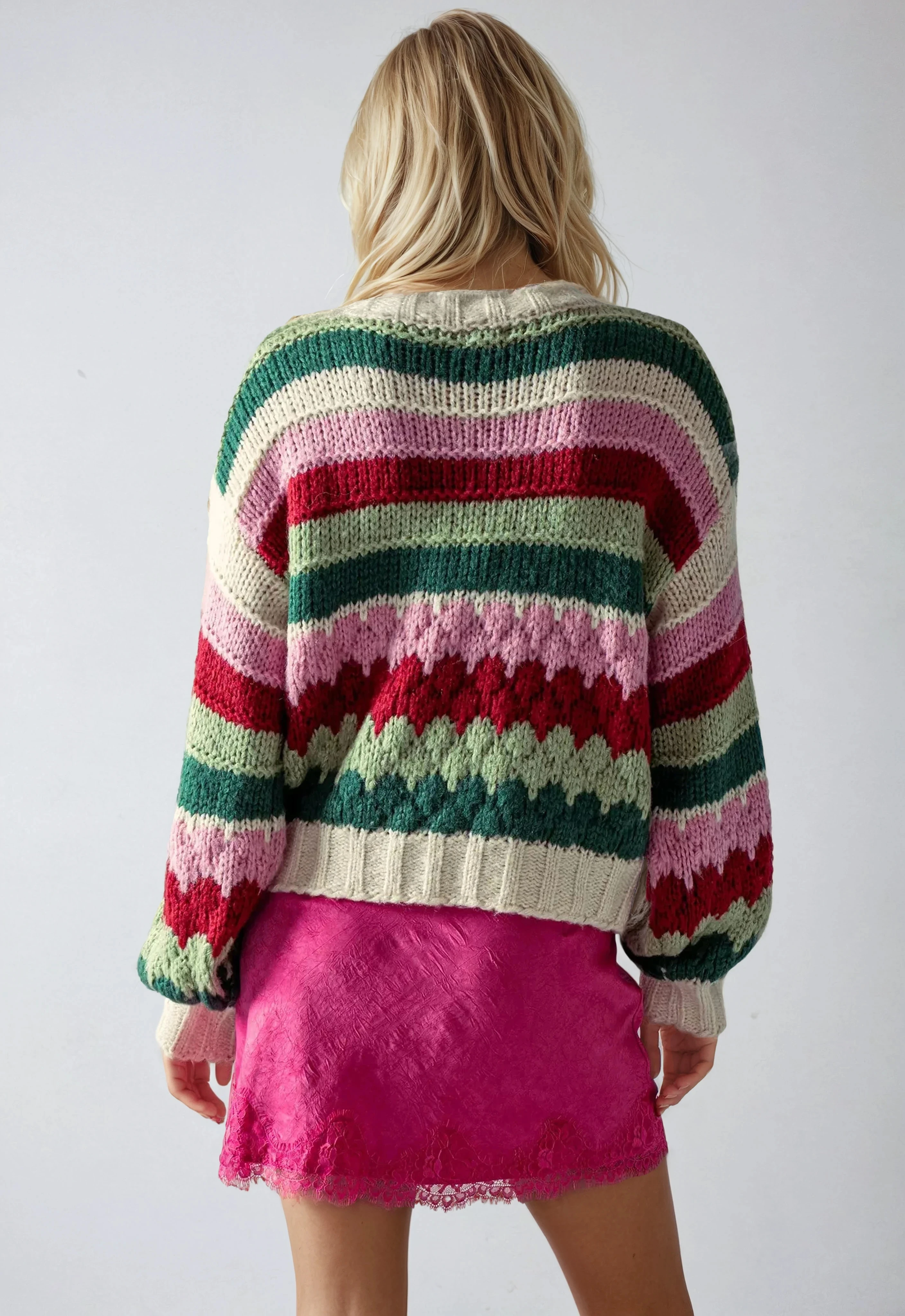 Chunky Stripe Sweater Hunter Green