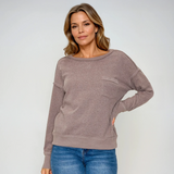 Exposed Stitching Long Sleeve