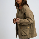 Corduroy Collar Contrast Jacket