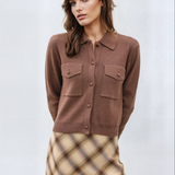 Cropped Sweater Button Up