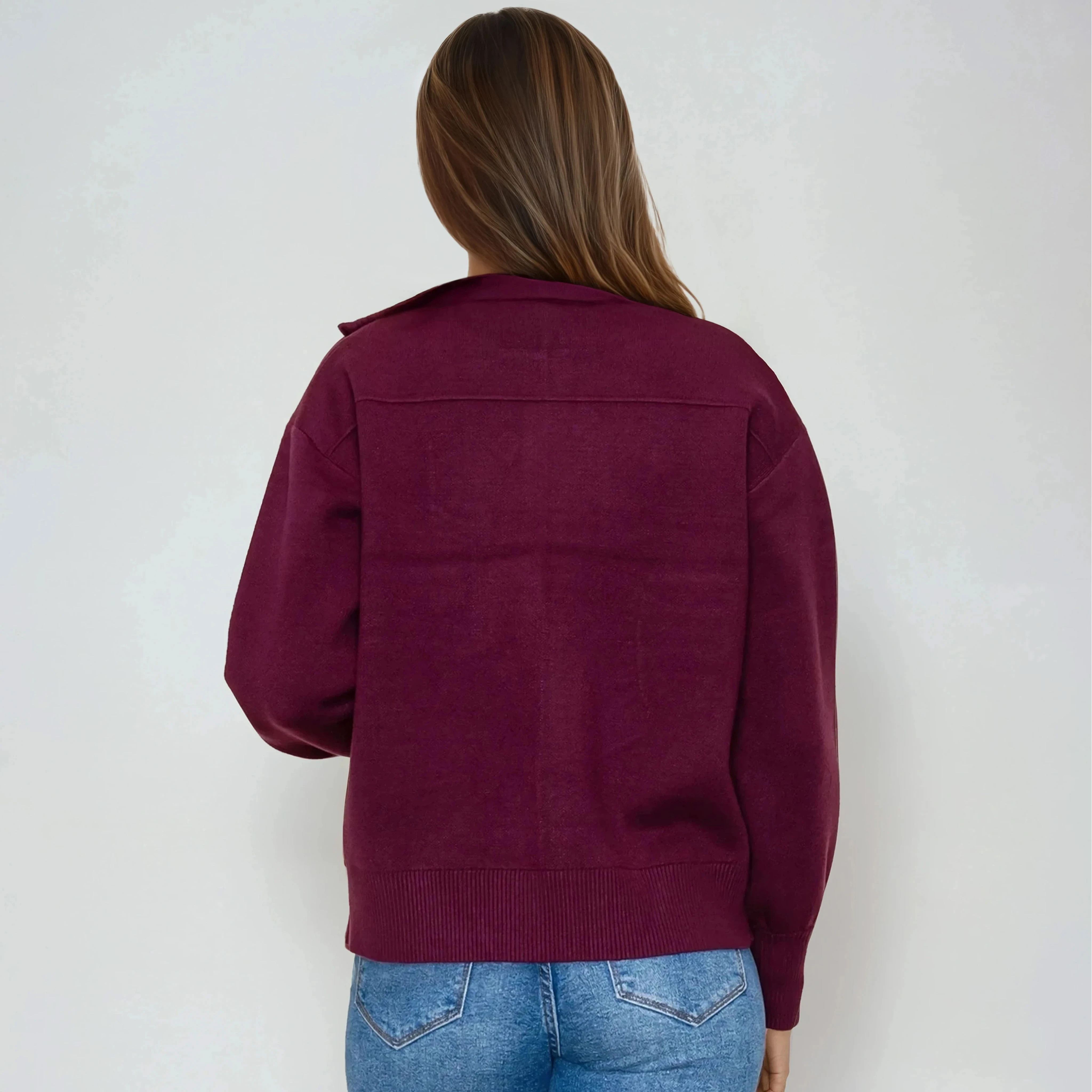 Mock Neck Sweater Jacket