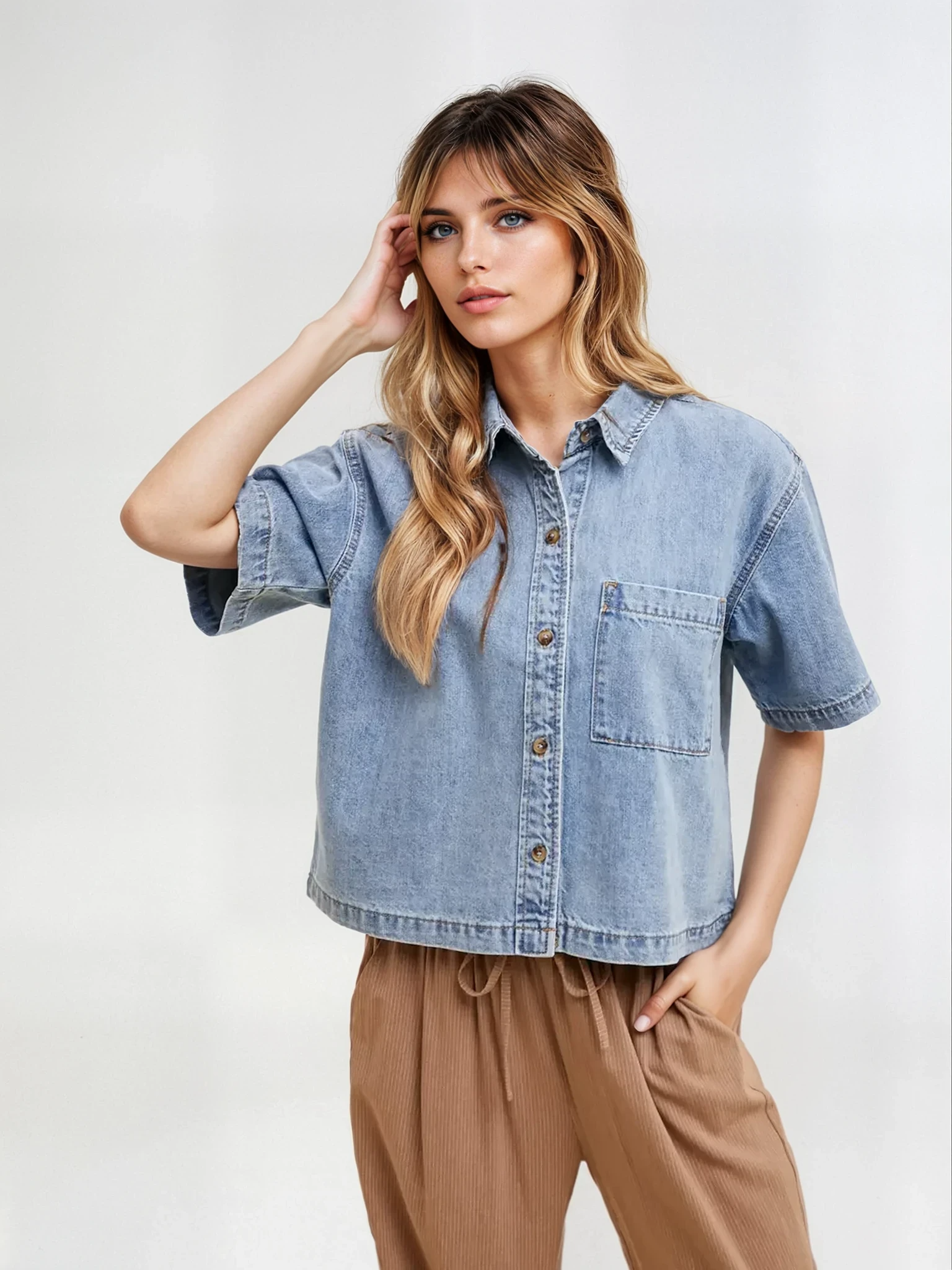 Boxy Denim Shirt