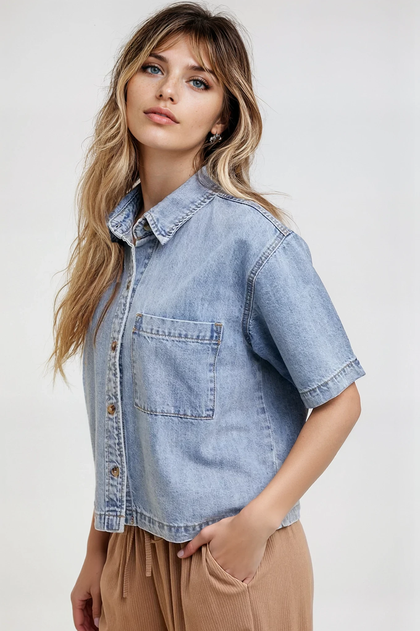 Boxy Denim Shirt